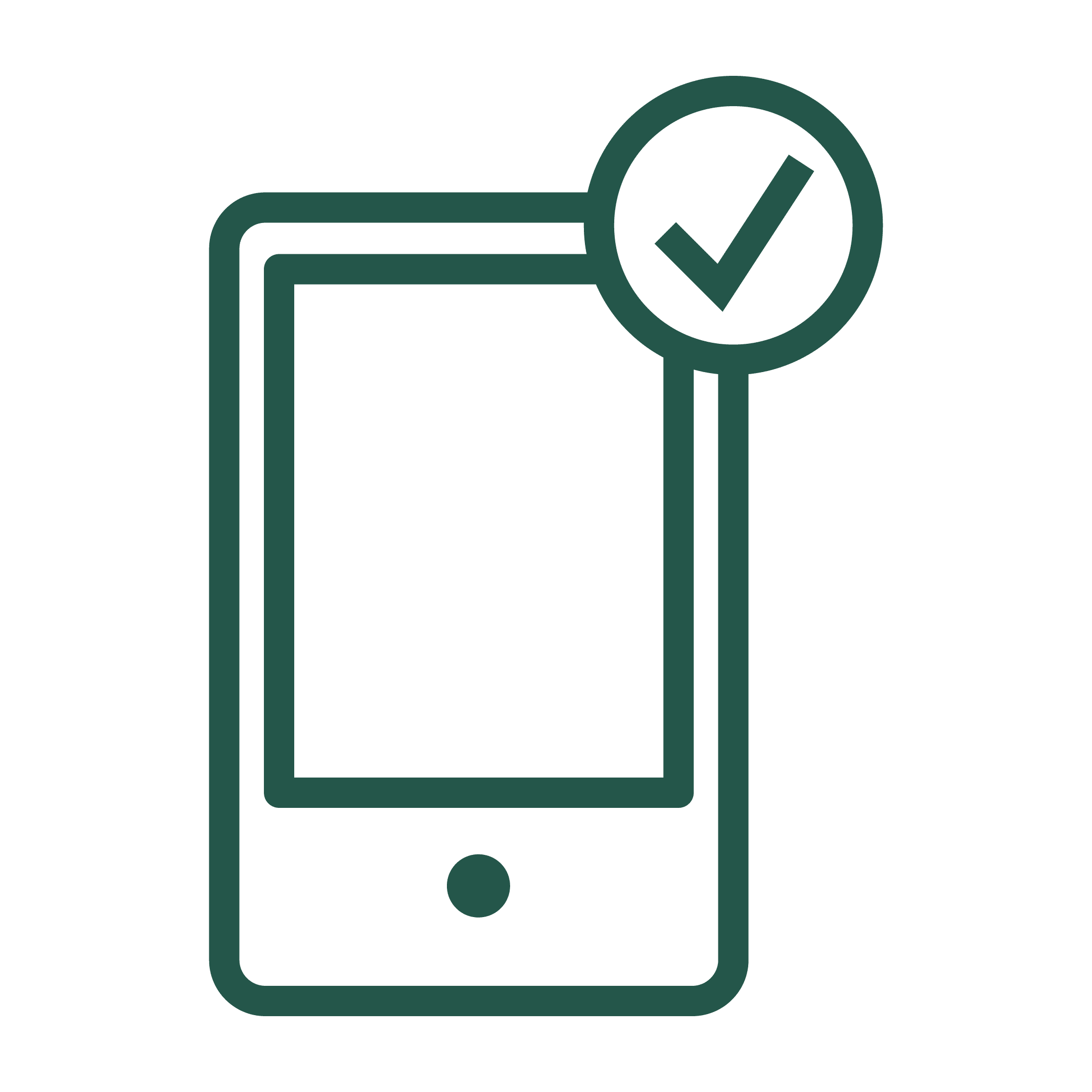 illustration of cell phone with checkmark in right corner