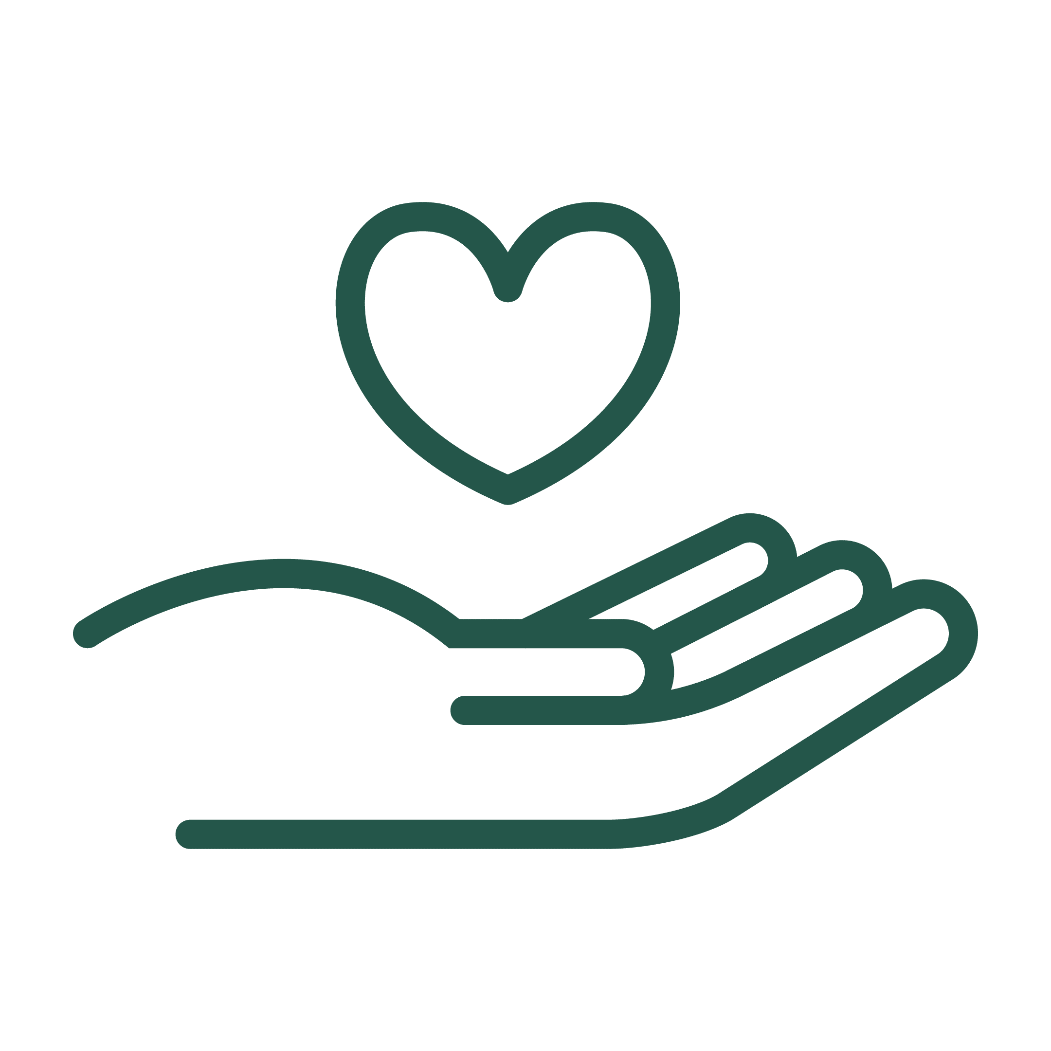 illustration of open hand with heart hovering overtop